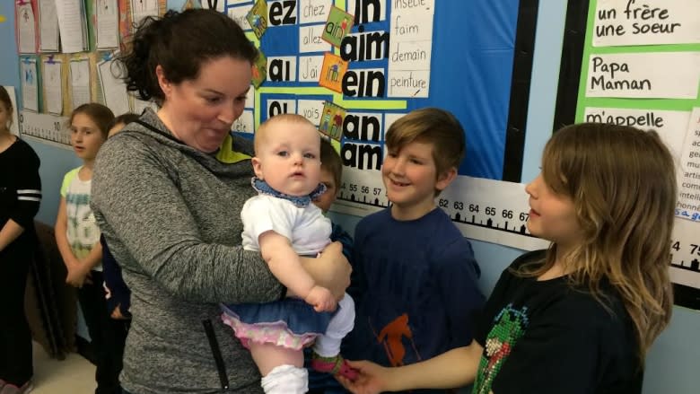 Baby Sadie teaches Quispamsis students about empathy