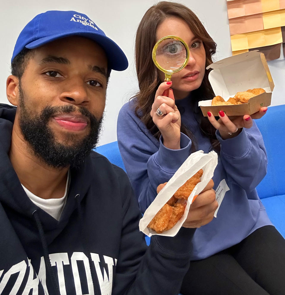 Chris and Krista with their chicken nuggets