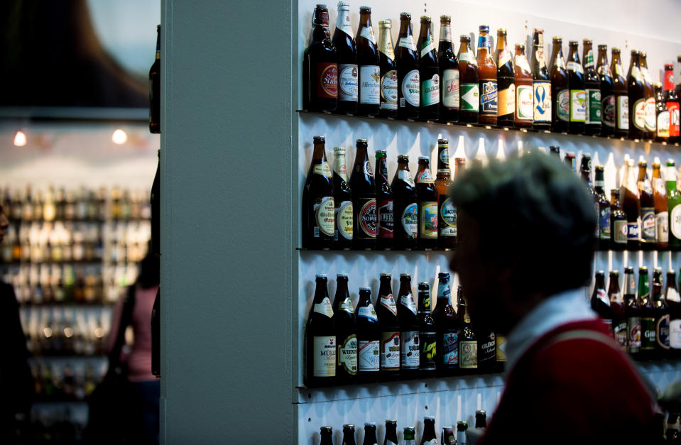 BERLIN, GERMANY - JANUARY 19: Some varieties of beer are shown on January 19, 2016 in Berlin, Germany. (Photo by Florian Gaertner/Photothek via Getty Images)