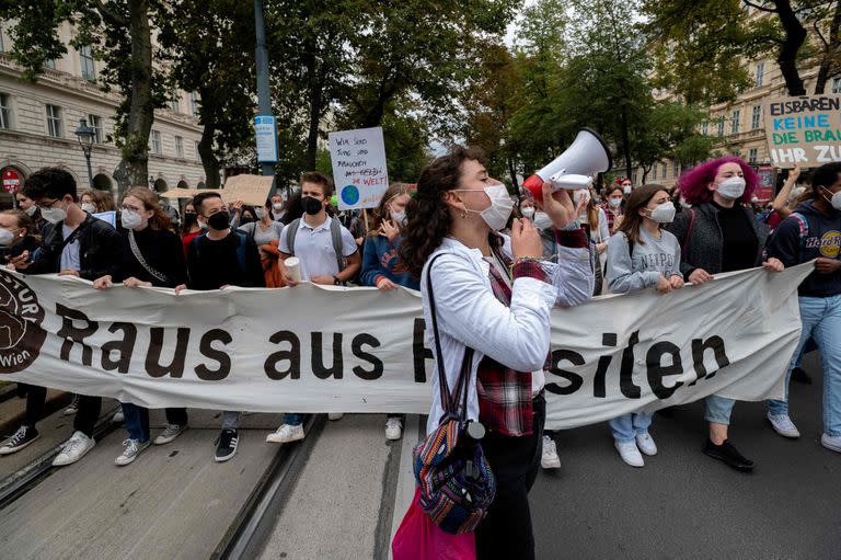 Mmarcha mundial por el clima en Viena, Austria, el 24 de septiembre de 2021