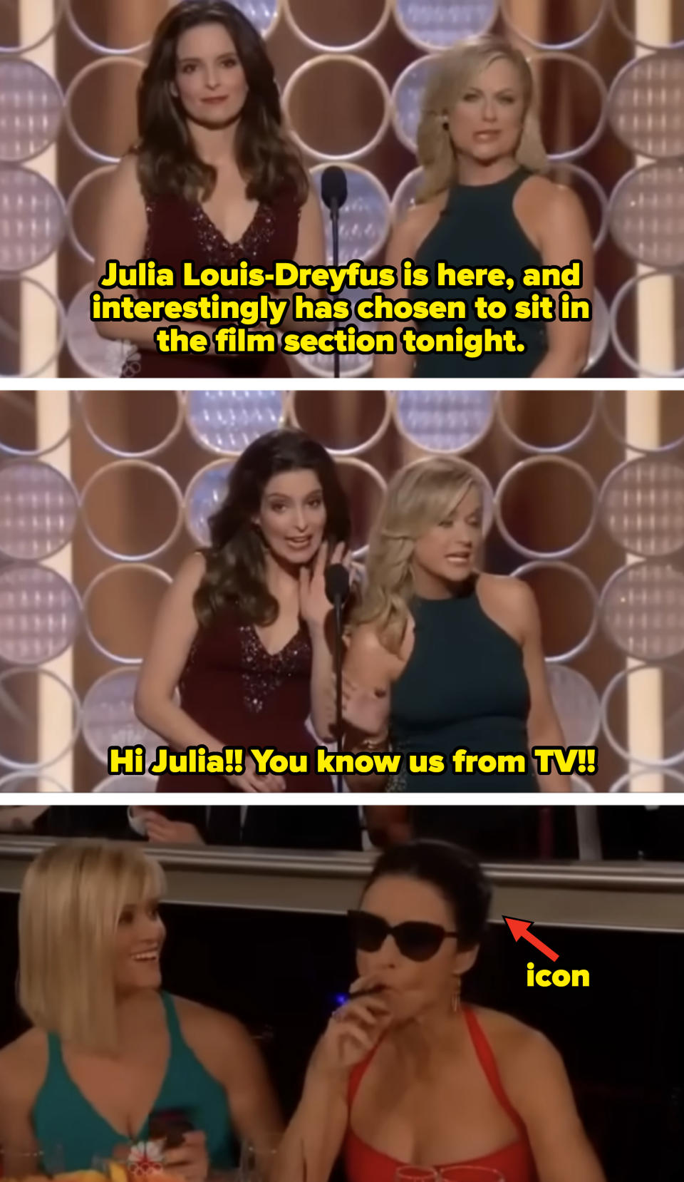 Arrow pointing to Julia Louis-Dreyfus