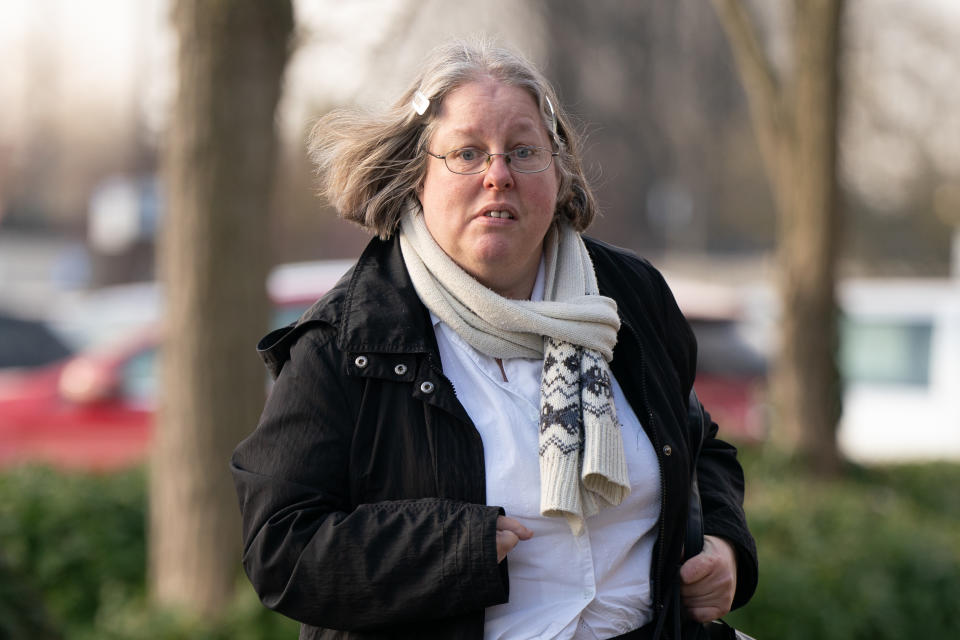 Auriol Grey arrives at Peterborough Crown Court for sentencing in March 2023. (PA)