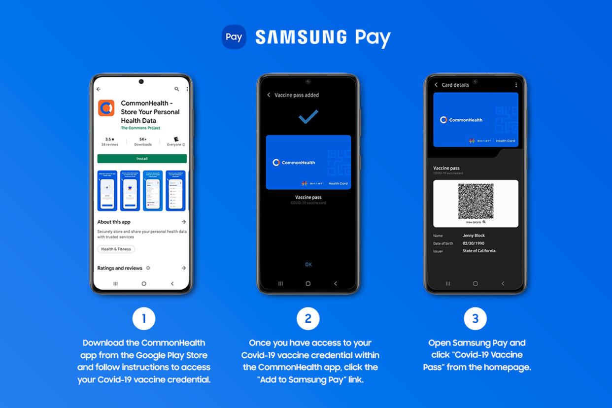 A Vaccine Pass feature has been added to Samsung Pay. (Samsung)