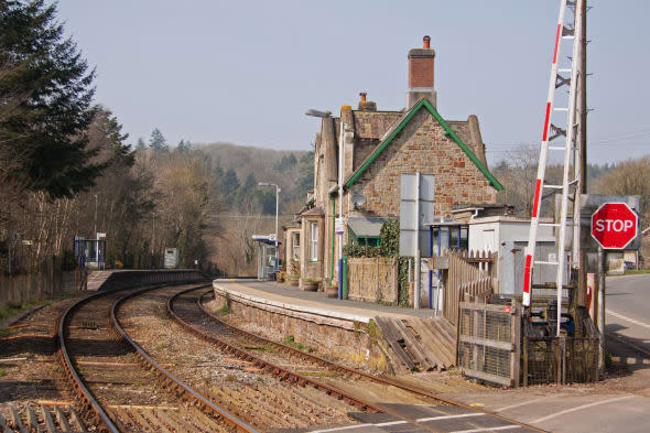 The old railway station building at Eggesford in mid Devon UK on the picturesque line running through the heart of Devon linking