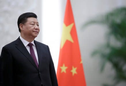 China's President Xi Jinping attends a welcome ceremony for German President Frank-Walter Steinmeier (not pictured) at the Great Hall of the People in Beijing, China December 10, 2018. REUTERS/Jason Lee