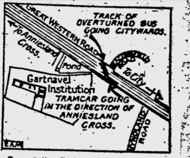 Glasgow Times: A map, printed in the newspaper, shows the location of the crash