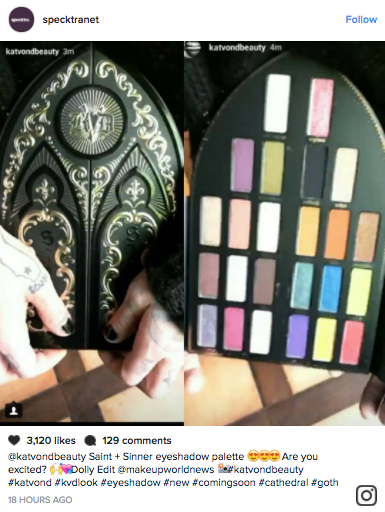 The highly anticipated Kat Von D Saint + Sinner Palette reveal went down on Instagram stories yesterday.