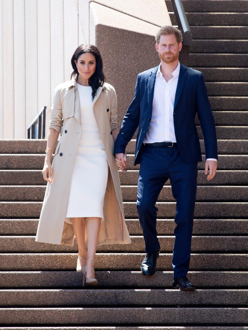 The Burberry trench is bang-on brand Meghan (Getty)