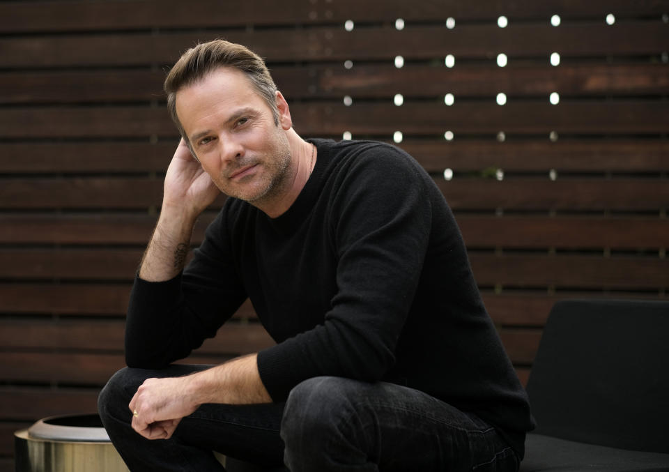 Actor Barry Watson poses for a portrait at his home in the Brentwood section of Los Angeles on Friday, Oct. 22, 2021, to promote a reboot of the Michael Landon TV series “Highway to Heaven," which co-stars Jill Scott as an angel sent to earth to help people. (AP Photo/Chris Pizzello)