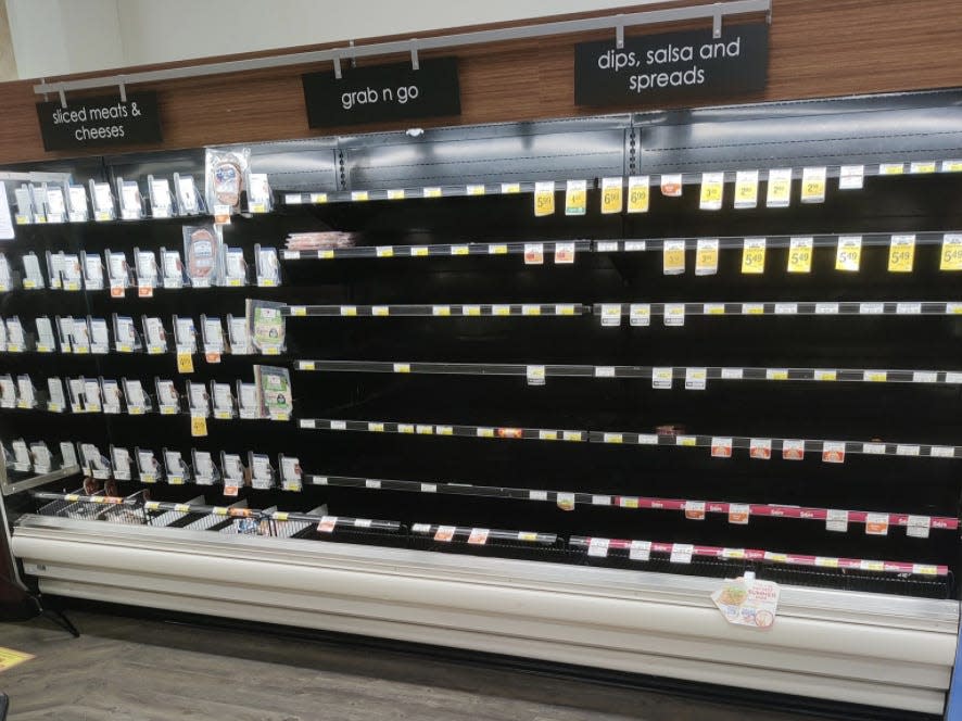 Empty grocery shelves