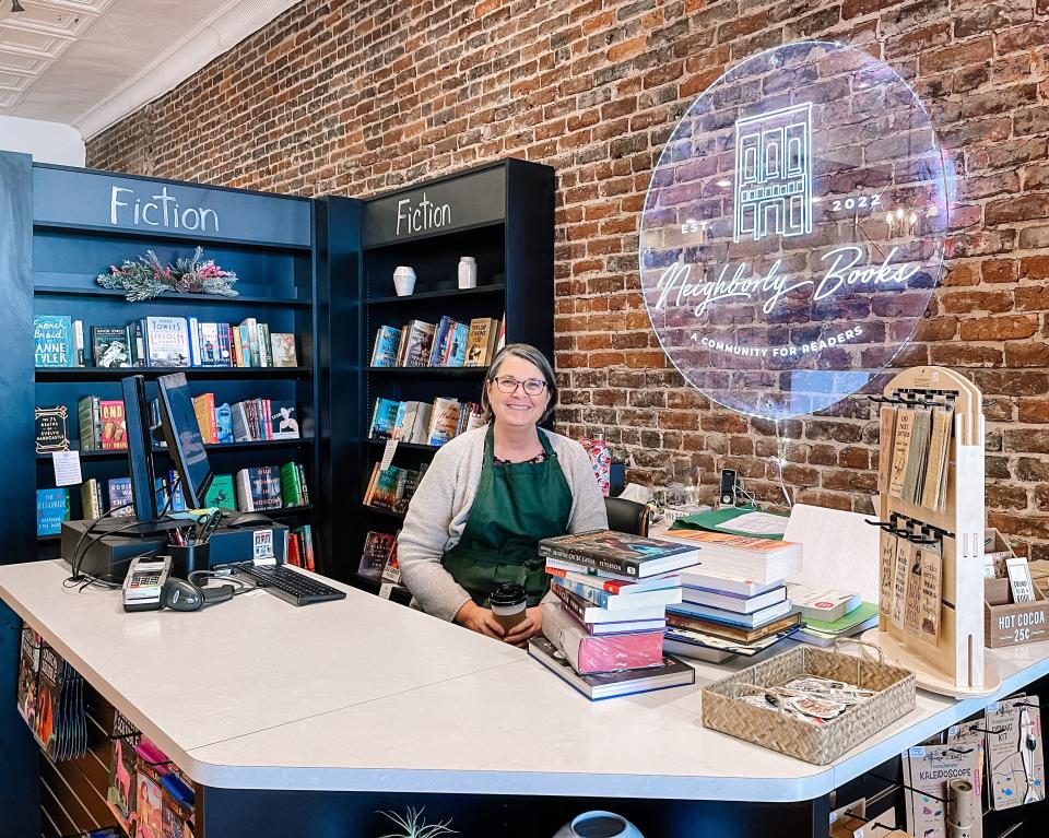 “I have a lot of customers who don’t want to give their money to Amazon. When you spend your money here, it goes back into the community,” said Laurie Meier, at Neighborly Books in Maryville. Dec 2022