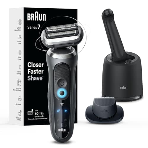 Braun Electric Shaver for Men, Series 7 7171cc, Wet & Dry Shave, Turbo & Gentle Shaving Modes,…