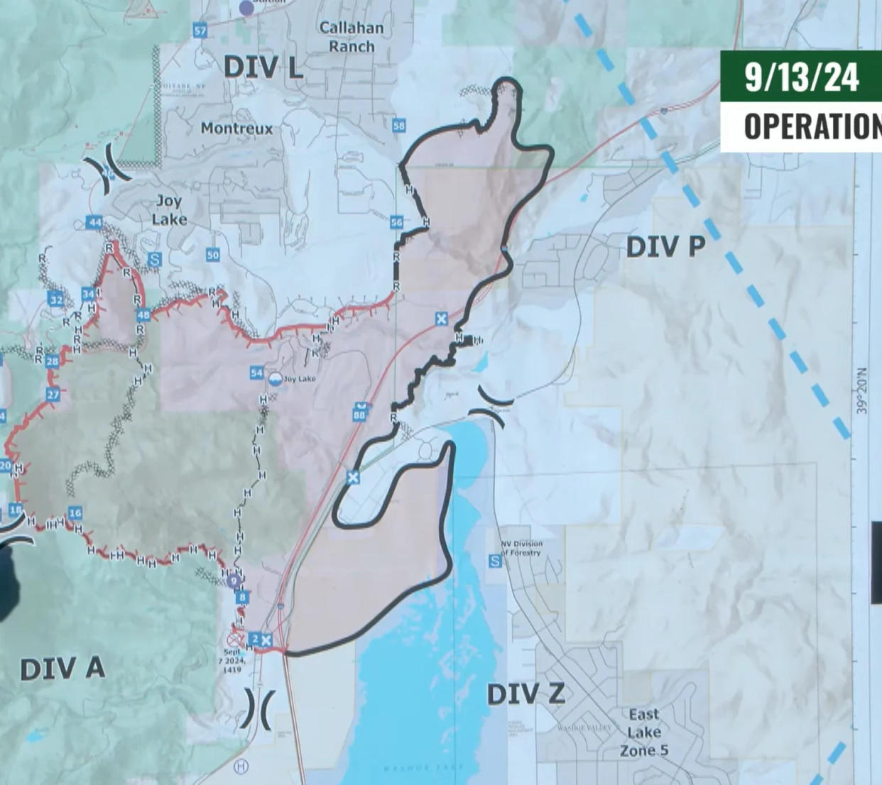 Map of the Davis Fire