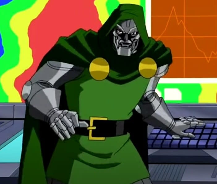 Dr Doom looking back at someone as he is about to use his control board