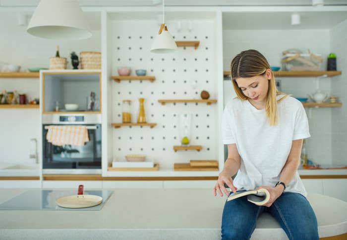 A woman reading