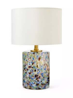 A glass cylinder lamp