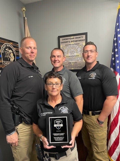 (From left) Lieutenant Dean Tebo, Undersheriff Josh Ginop, Detective Lieutenant Andrew LaLonde and Jail Administrator Lieutenant Brenda Beckwith recently received an “Excellence in Online Training Management” award from Lexipol Connect for the year 2023.