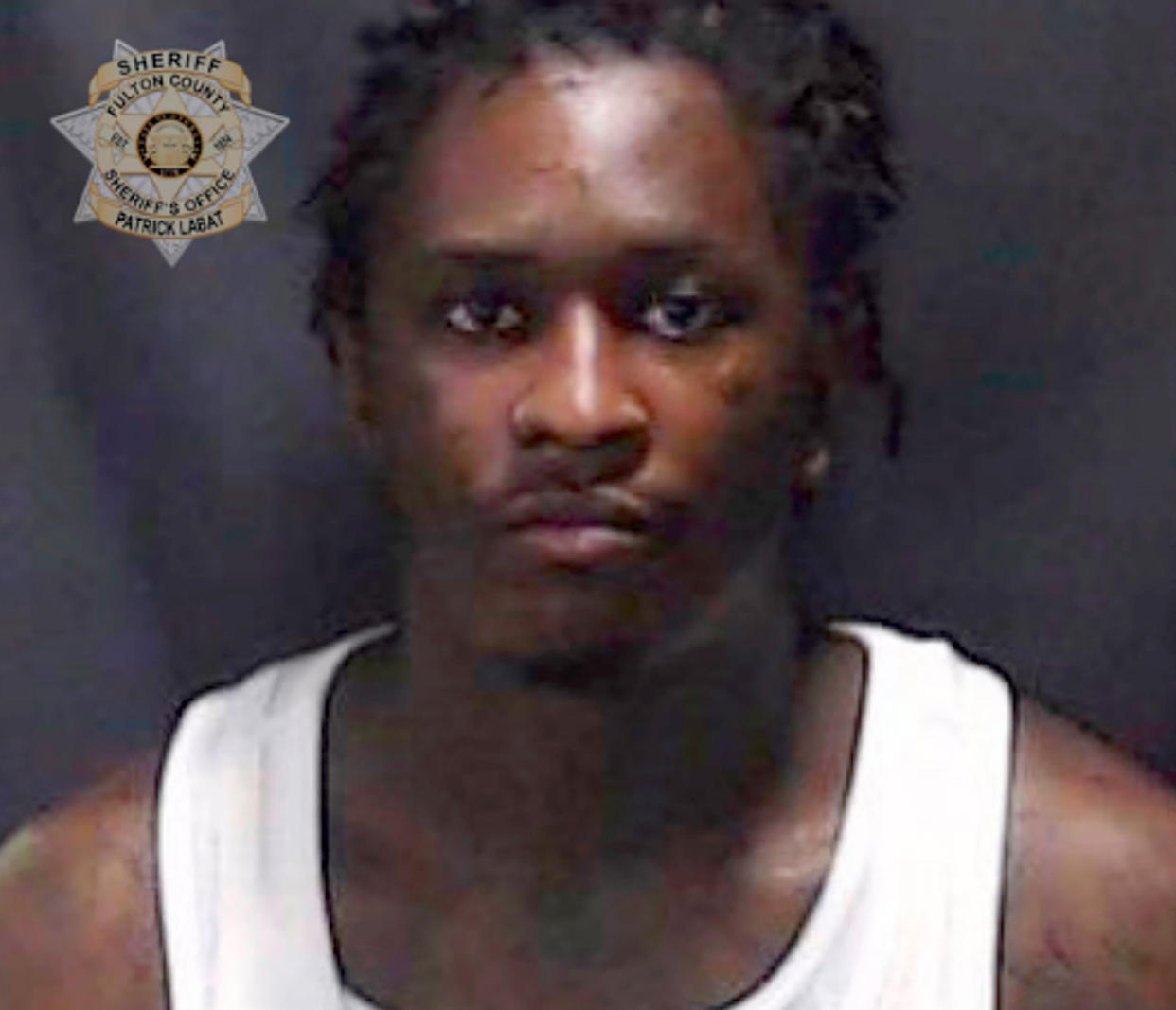 Booking photo of Young Thug, who was one of 28 people indicted in May on conspiracy to violate the state’s RICO act and street gang charges. - Credit: Fulton County Sheriff’s Office via AP