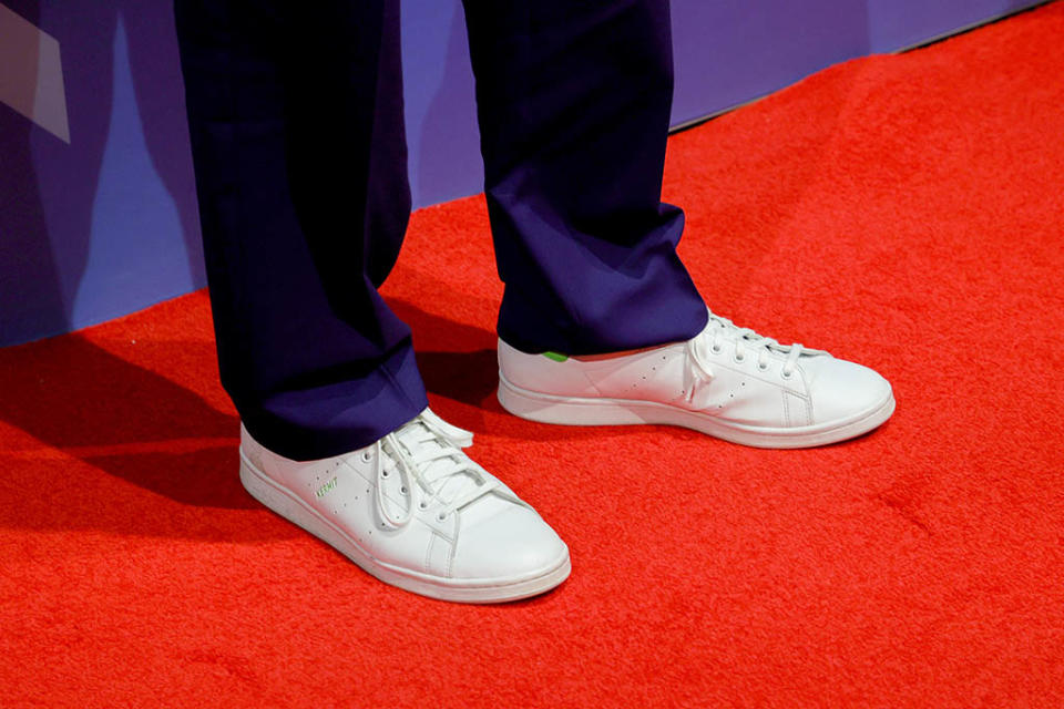 Former tennis player, Stan Smith, shoe detail, attends the 35th Annual Footwear News Achievement Awards on November 30, 2021 in New York City. - Credit: Getty Images for Footwear News