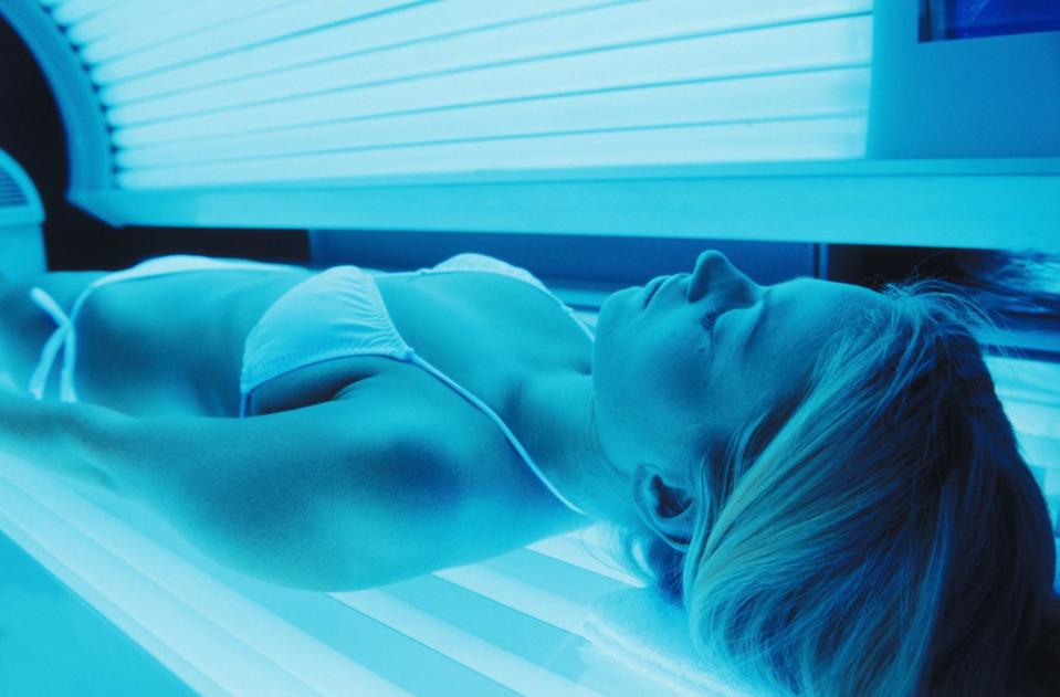 You're  visiting a tanning bed just once or twice a year before a big event.