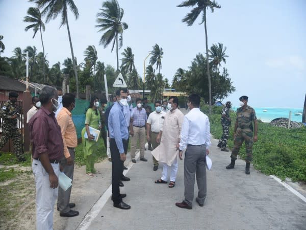 Praful Khoda Patel reviewed development projects during hs visit to Kavaratti on Wednesday. 