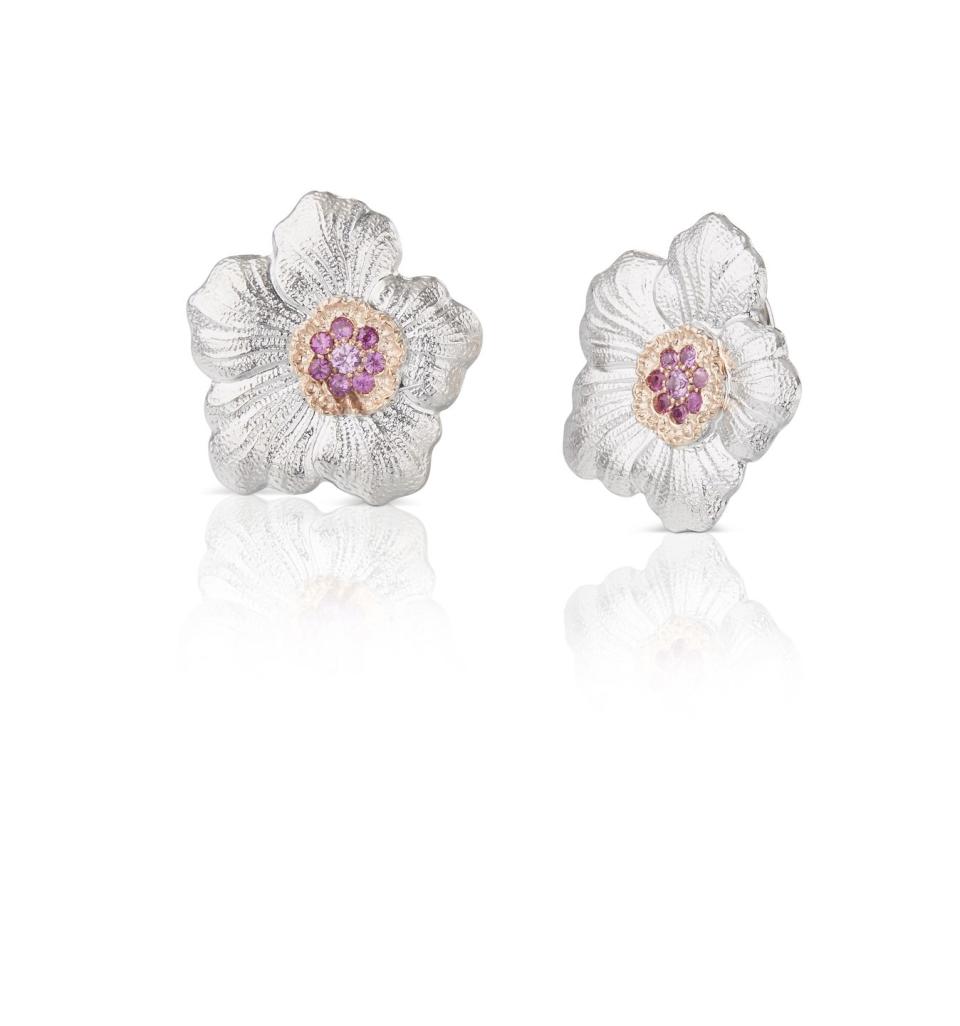 <p><a class="link " href="https://uk.buccellati.com/en/jewelry/blossoms/gardenia-button-earrings" rel="nofollow noopener" target="_blank" data-ylk="slk:SHOP NOW;elm:context_link;itc:0;sec:content-canvas">SHOP NOW</a></p><p>Intricately textured metal work is a hallmark of the Italian house of Buccellati. These sweet gardenia earrings have delicate petals rendered in silver and pink sapphires in their centres. </p><p>Silver and pink sapphire earrings, £520, <a href="https://uk.buccellati.com/en" rel="nofollow noopener" target="_blank" data-ylk="slk:Buccellati;elm:context_link;itc:0;sec:content-canvas" class="link ">Buccellati</a></p>