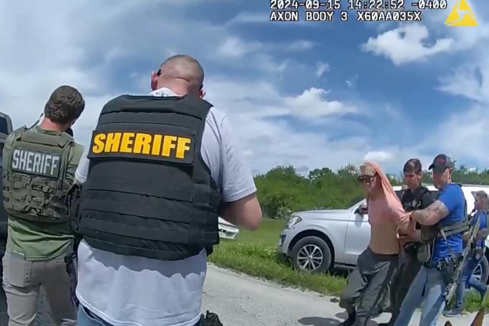 Ryan Wesley Routh was arrested on I-95 on Sunday afternoon after law enforcement officials determined he was a suspect in the apparent second Donald Trump assassination attempt (Martin County Sheriff’s Office)