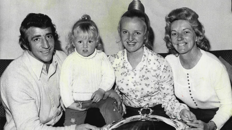 Barry 'Bunny' Reilly, pictured here with his wife, daughter and mother-in-law in 1974.