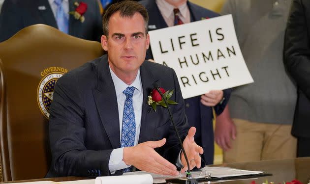 Oklahoma Gov. Kevin Stitt (R) has signed a bill that bans abortion in his state. (Photo: via Associated Press)