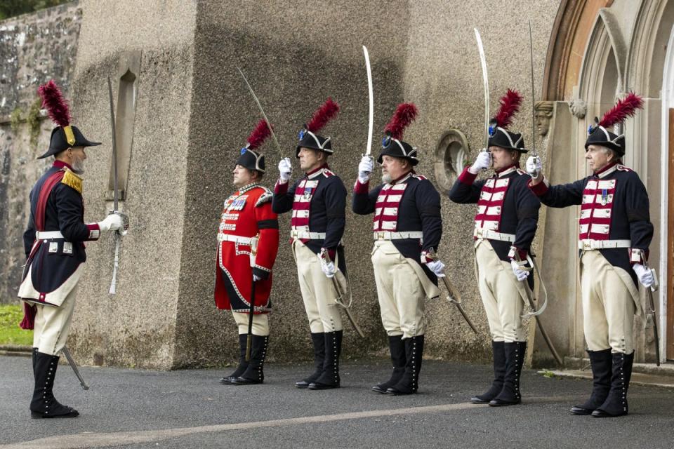 Hillsborough Fort Guard during a remembrance service for Queen Elizabeth II at Hillsborough Fort in Northern Ireland (Liam McBurney/PA) (PA Wire)