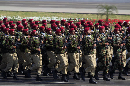 Commandos from the Special Services Group (SSG) march during Pakistan Day military parade in Islamabad, Pakistan, March 23, 2017. REUTERS/Faisal Mahmood