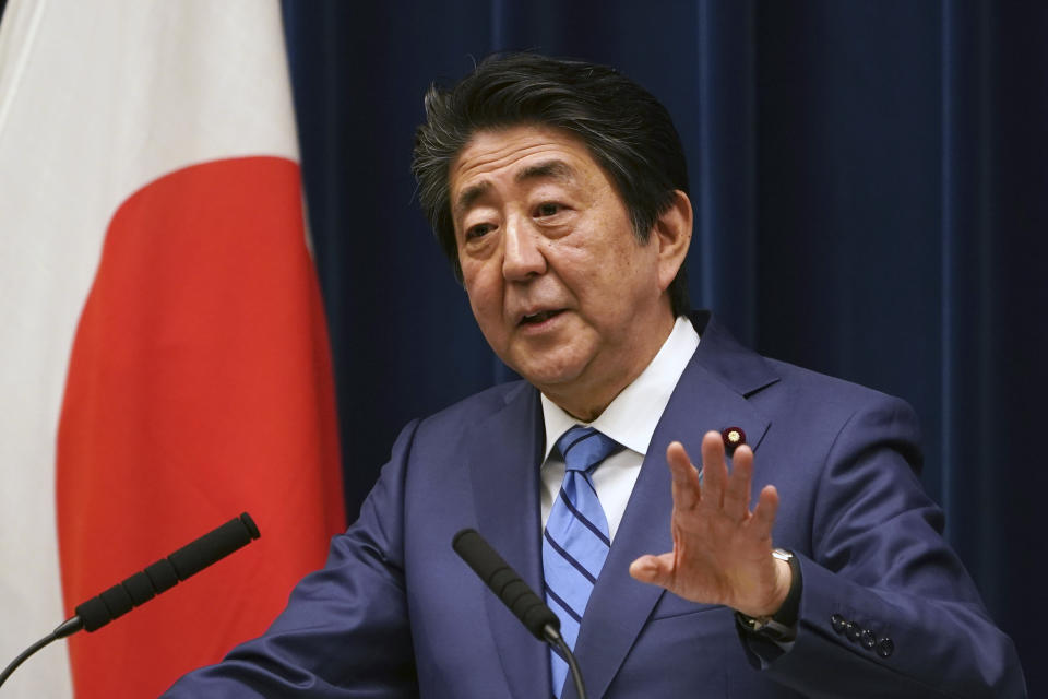 日本首相安倍晉三。(AP Photo/Eugene Hoshiko)