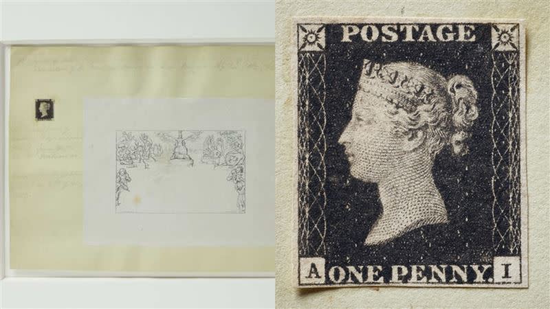 富士比將於12月7日拍賣世界首枚郵票「黑便士」。（圖／翻攝自sotheby’s）