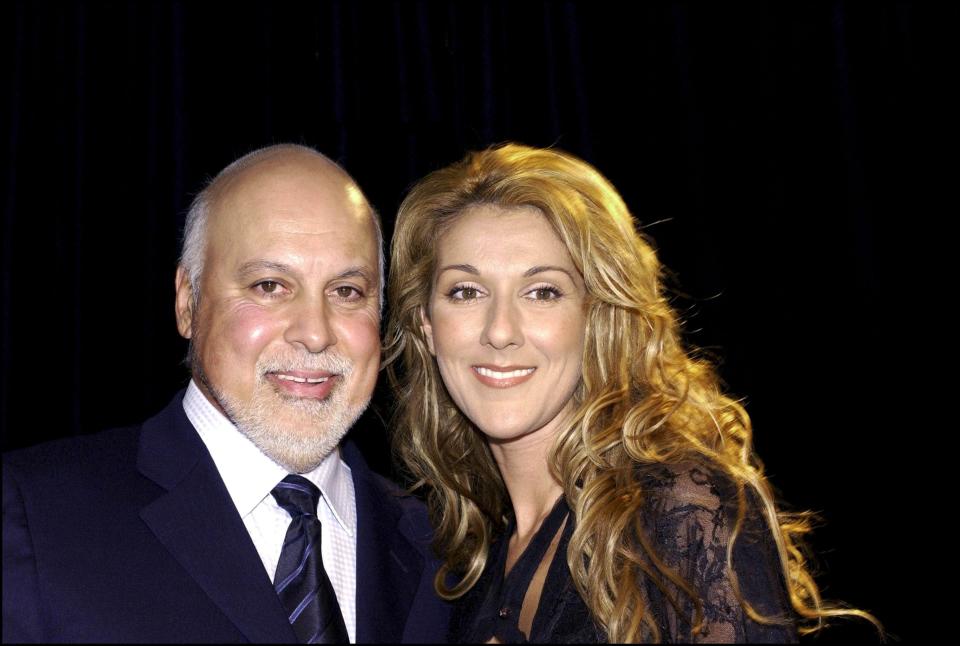 CANADA - SEPTEMBER 26:  Celine Dion unveil her Bronze Star In Montreal, Canada On September 26, 2002-Celine Dion with her husband Rene.  (Photo by Michel PONOMAREFF/PONOPRESSE/Gamma-Rapho via Getty Images)