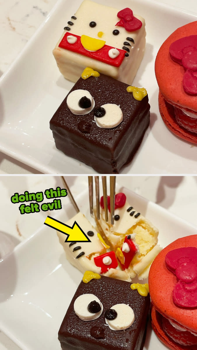 Mini cakes are being shown