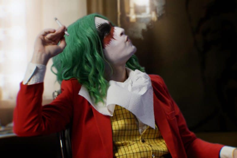 Joker the Harlequin (Vera Drew) gets ready for her big moment on TV. Photo courtesy of Altered Innocence