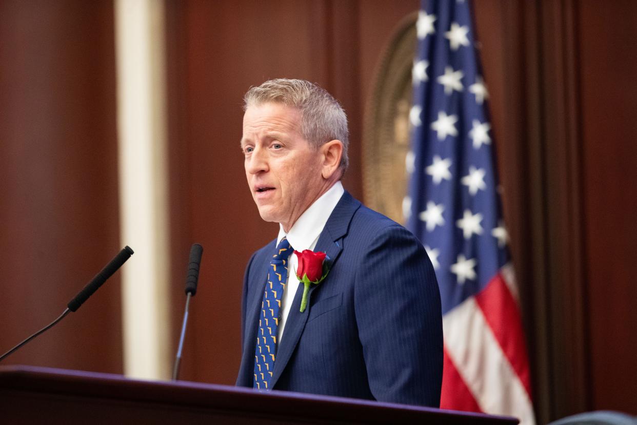 Florida House Speaker Paul Renner kicks off the 2024 legislative session. The session is scheduled to end on March 8.