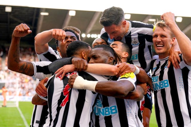 Newcastle players celebrate