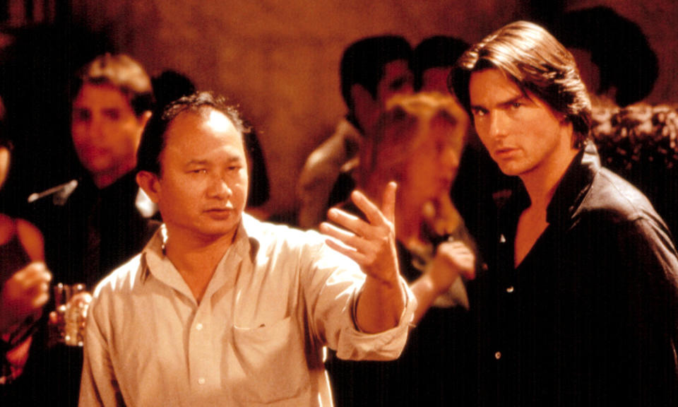 John Woo with Tim Cruise on the Mission: Impossible II set (Credit: Rex Features) 