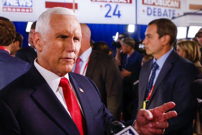 Former Vice President Mike Pence said the United States must be prepared to mobilize alongside the Israeli military to rescue American hostages. File Photo by Tannen Maury/UPI