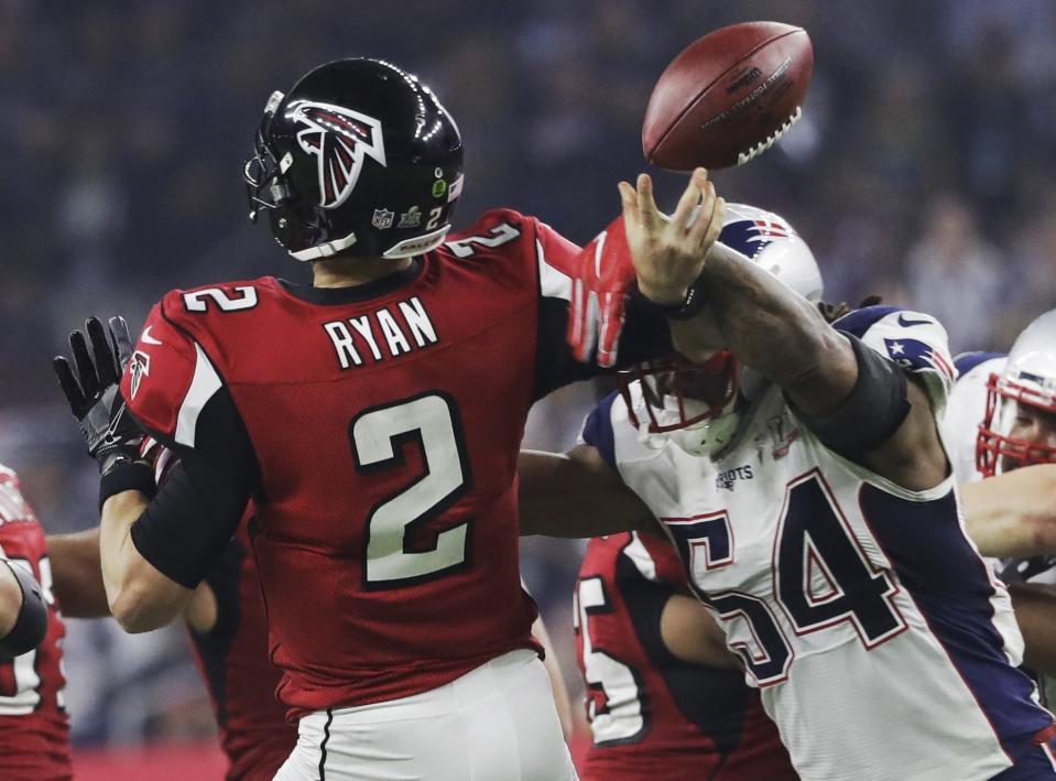 New England Patriots’ Dont’a Hightower made the play that allowed the comeback to happen. (AP)