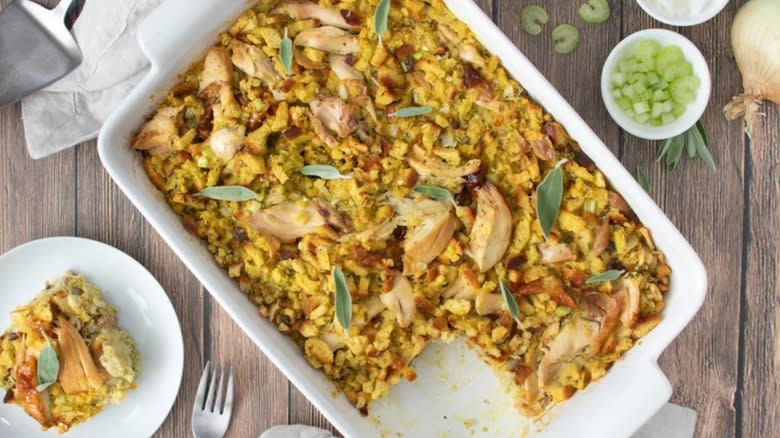 One-Pan Chicken And Stuffing Casserole