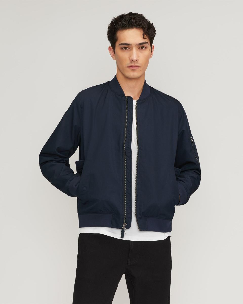 <p><a href="https://go.redirectingat.com?id=74968X1596630&url=https%3A%2F%2Fwww.everlane.com%2Fproducts%2Fmens-uniform-bomber-jacket-navy&sref=https%3A%2F%2F" rel="nofollow noopener" target="_blank" data-ylk="slk:Shop Now;elm:context_link;itc:0;sec:content-canvas" class="link ">Shop Now</a></p><p>The Bomber Jacket | Uniform</p><p>everlane.com</p><p>$104.00</p>