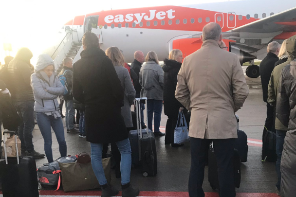 EasyJet's Jersey service was delayed by the incident: Twitter/@TheFatTrader