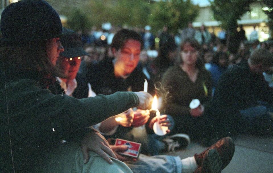 Colorado State University students light candles in 2018 for Matthew Shepard, a University of Wyoming student who was murdered in one of America's most notable hate crimes.