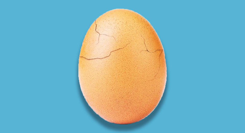 The cracked egg has become a symbol of mental health struggles. [Photo: Instagram]