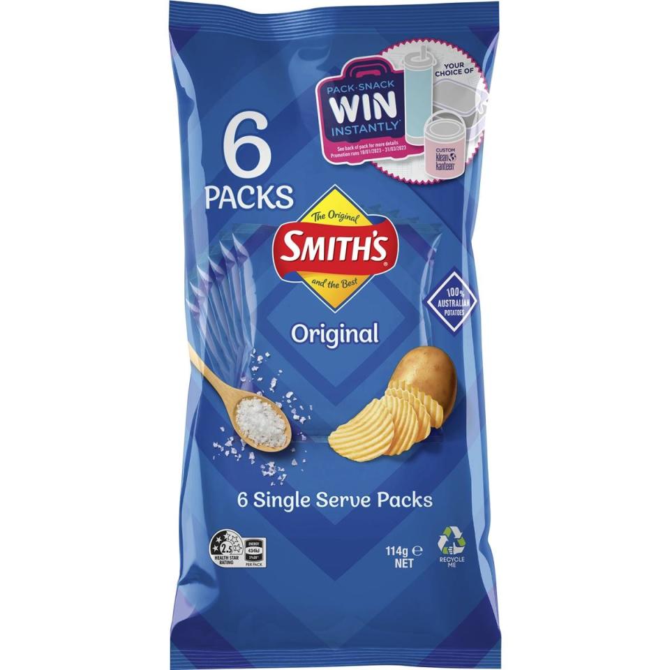 Smith's six-pack of Original chips