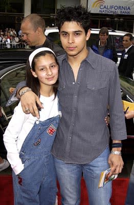 Wilmer Valderrama and sister Stephanie at the Hollywood premiere of Scooby Doo