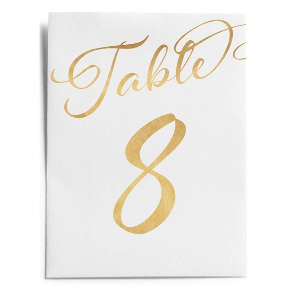 18) Gold Wedding Table Numbers