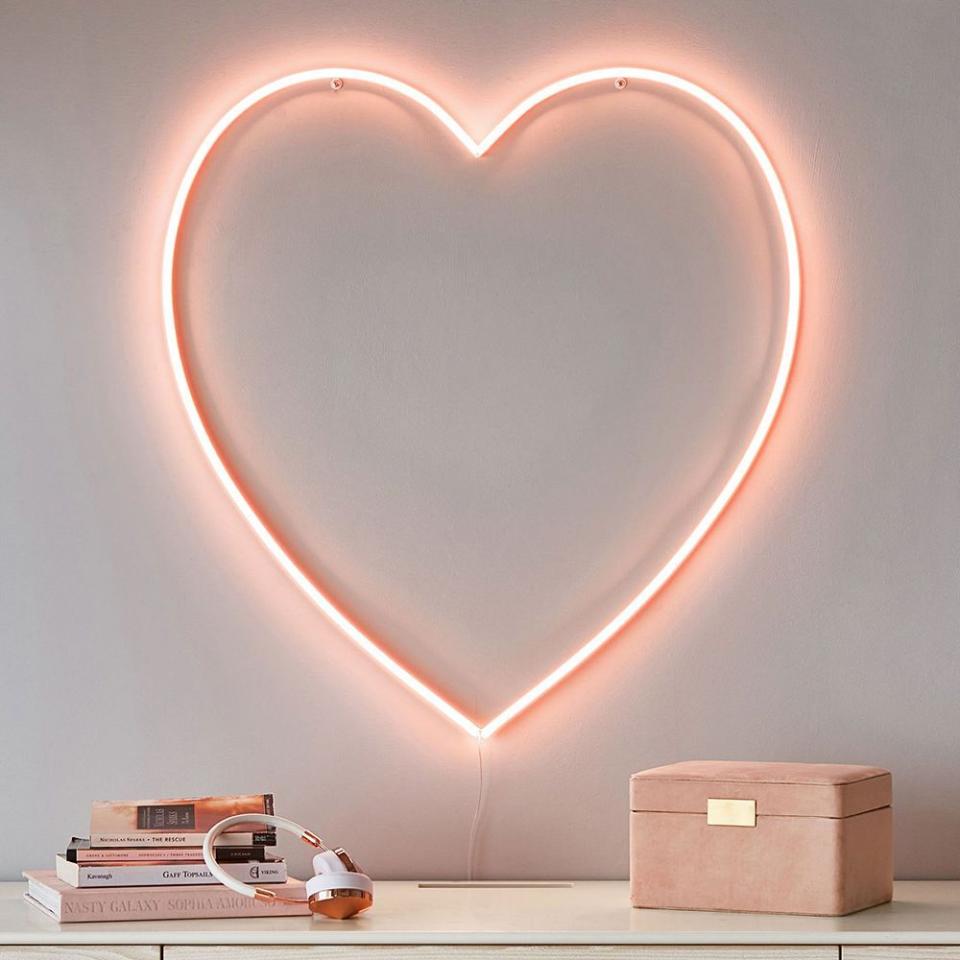 10) Blush Heart LED Wall Light